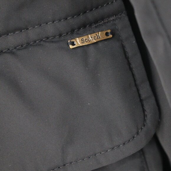 Scotch soda bomber jacket men's medium blue leather collar utility pockets zip - Picture 5 of 16